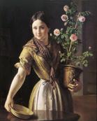 Tropinin Girl with roses, 1850