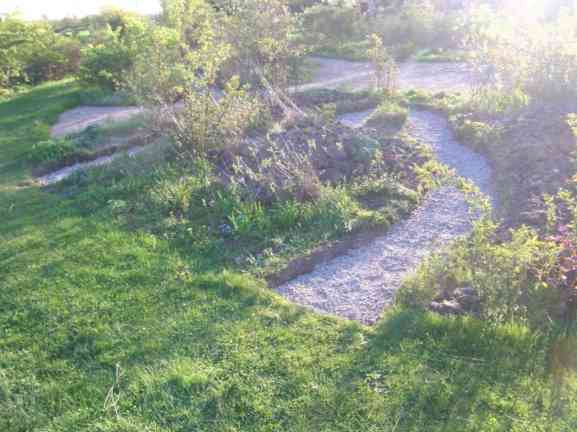 Gartenweg durch Beet.