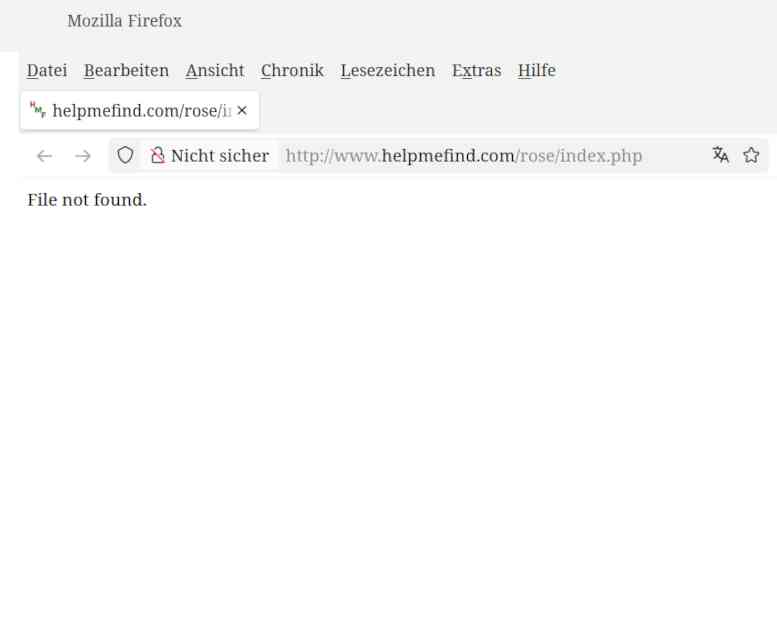 File not found – leere Seite bei HMF.