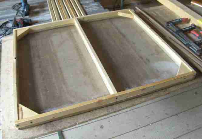 Lade aus Holz, Aufsicht.
