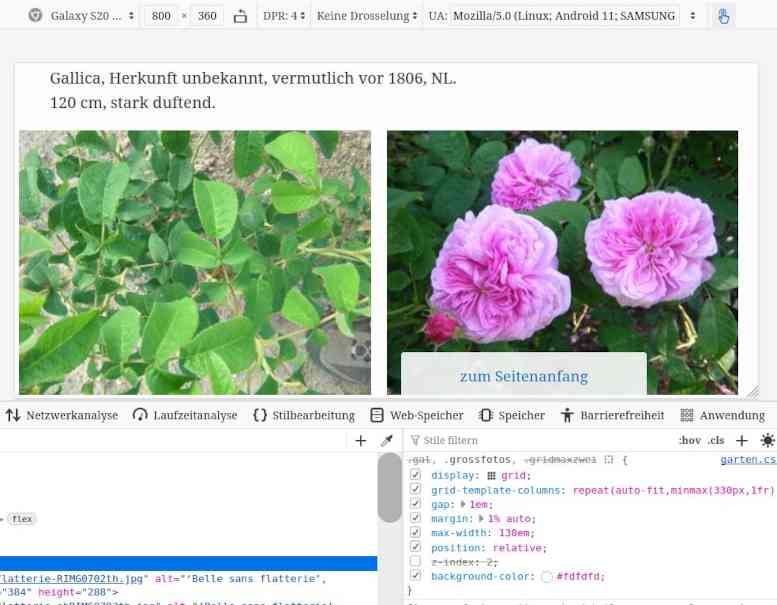 Ausschnitt des ersten Fotos mit Button, der Teile eines Fotos überlagert.
